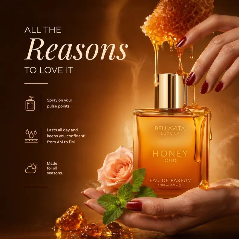24-Hour Long-Lasting Luxury Honey Oud Eau De Parfum